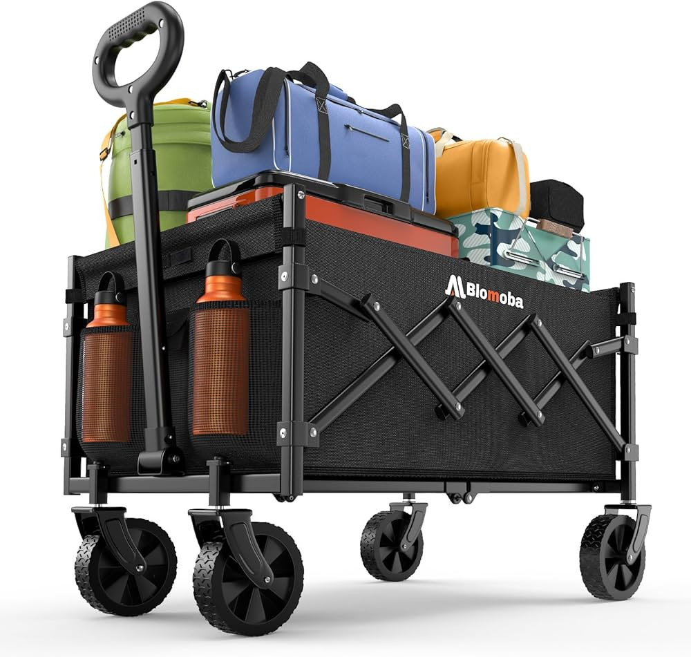 Collapsible Wagon with Wheels, 220 lbs Wagons Carts Foldable Wagon Cart with Flexible Handle, Lig... | Amazon (US)