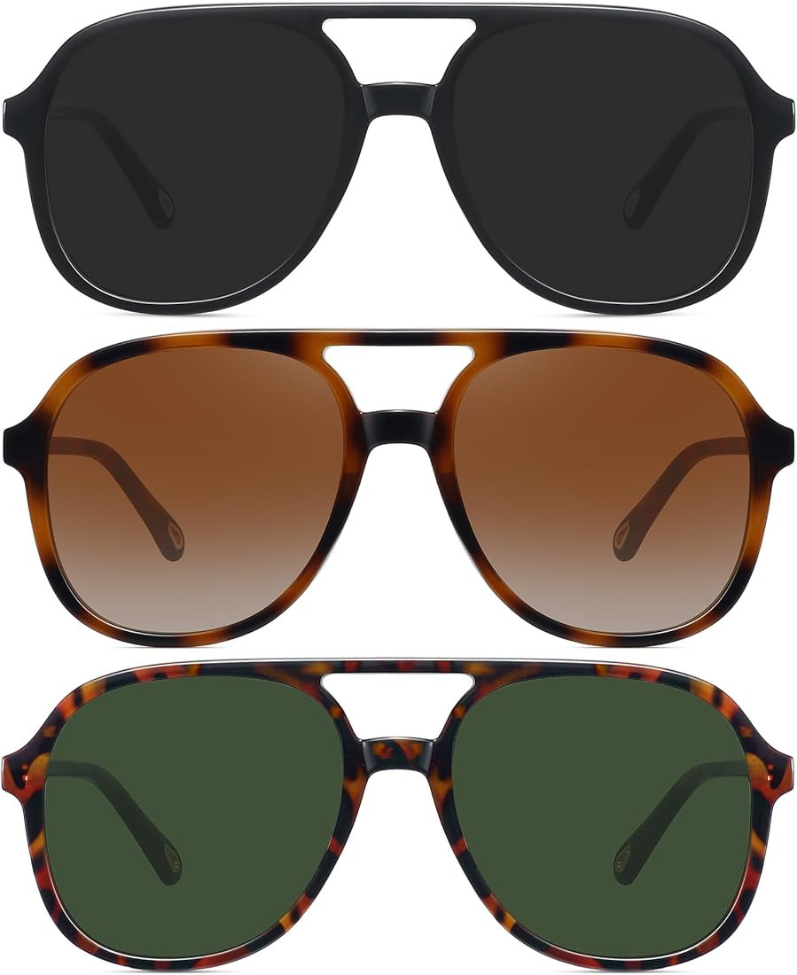 MEETSUN Retro Oversized Aviator Sunglasses for Women Men Trendy Square Aviators 70s Vintage Sun G... | Amazon (US)