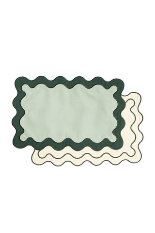 business & pleasure co. Placemat Set Of 4 in Green | FWRD 