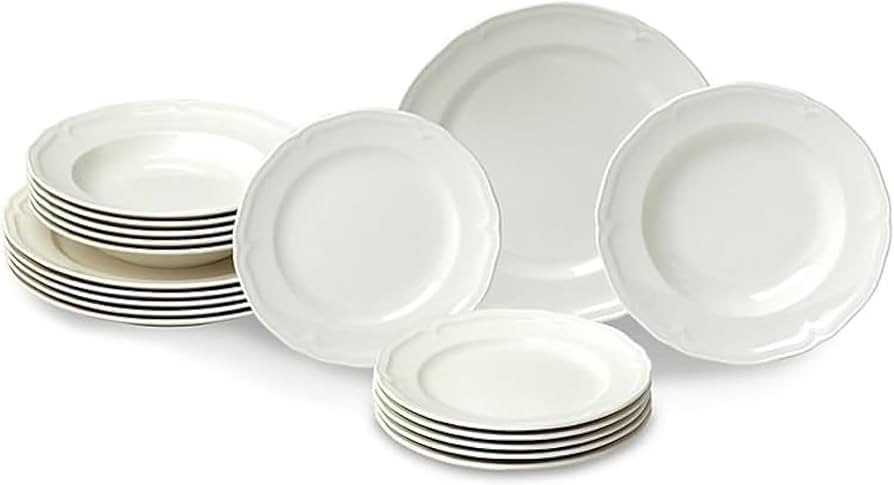 Villeroy & Boch Manoir Collection 18-Piece Dinnerware Set, Plates & Bowls, Premium Porcelain, Mad... | Amazon (US)