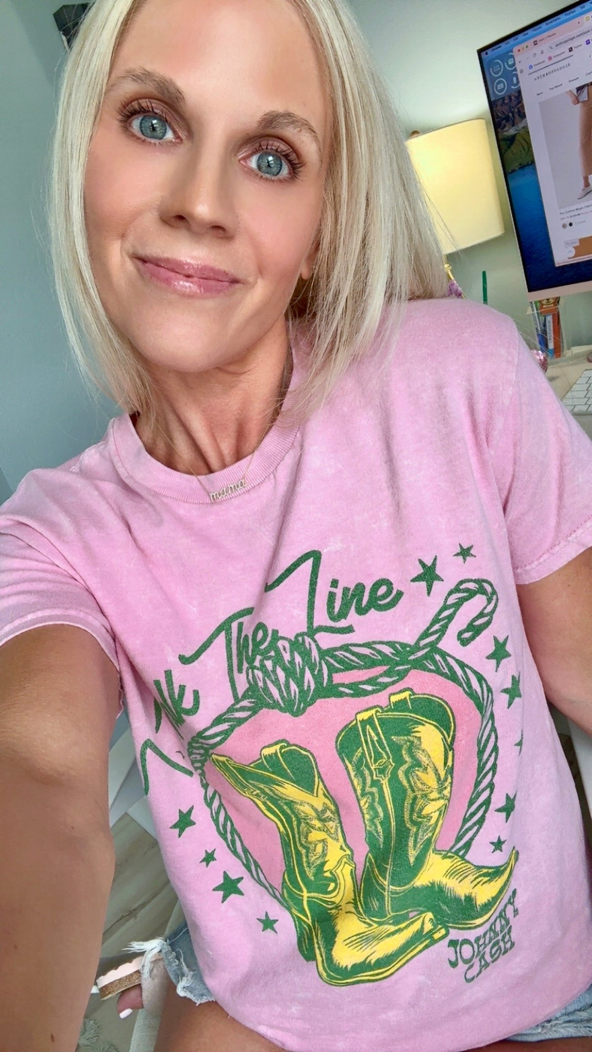 Who doesn’t love a good graphic tee?! I can’t find the pink one but the mint color is just as fun! I’m in XS.

#LTKFindsUnder50 #LTKOver40 #LTKStyleTip