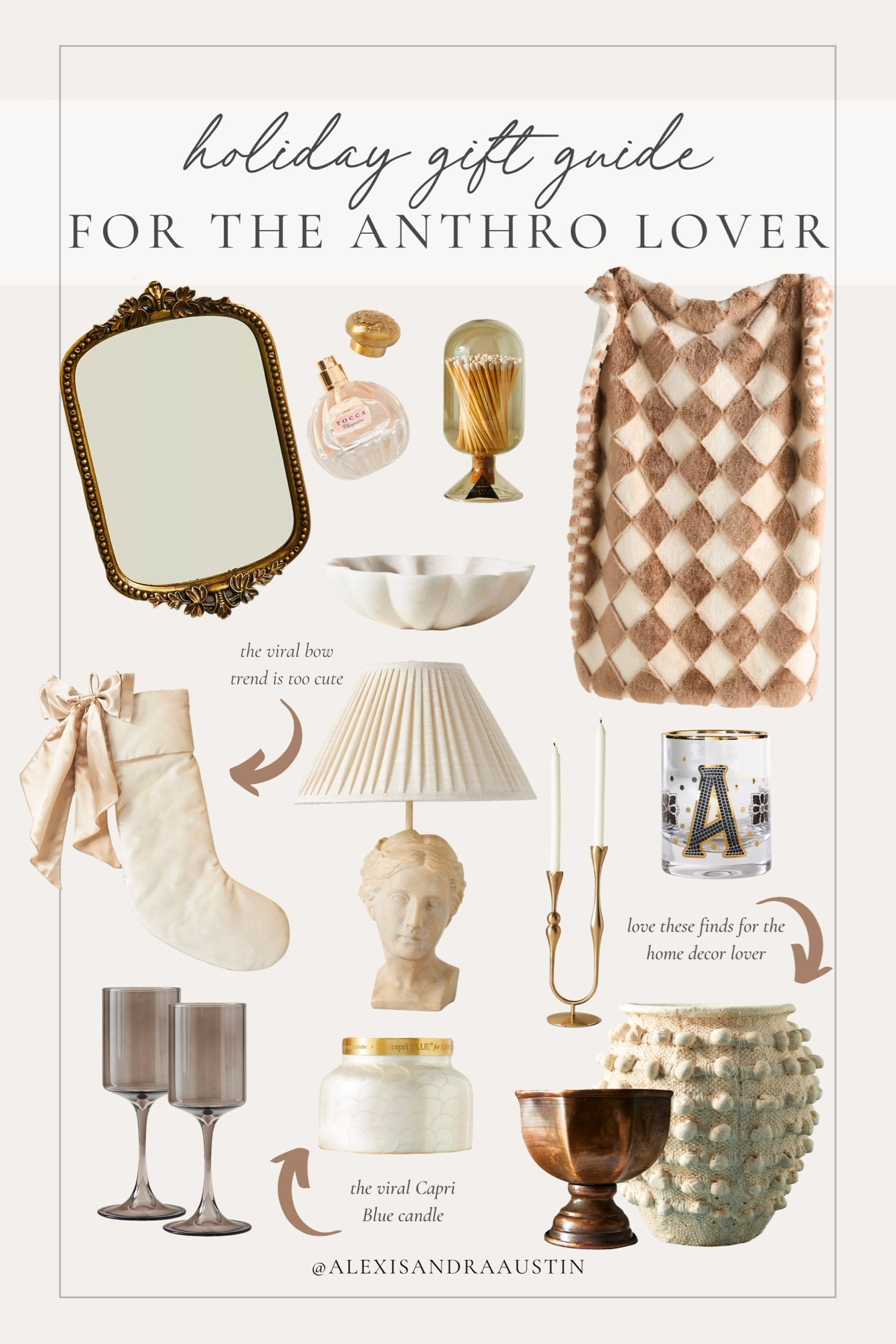 Anthropologie holiday gift guide! The perfect curated finds for the Anthro lover in your life

Seasonal finds, gift guide, Anthropologie, stocking stuffer, home gifts, table lamp, mirror tray, vase finds, personalized gifts, Christmas gifts, 

#LTKGiftGuide #LTKSeasonal #LTKHoliday