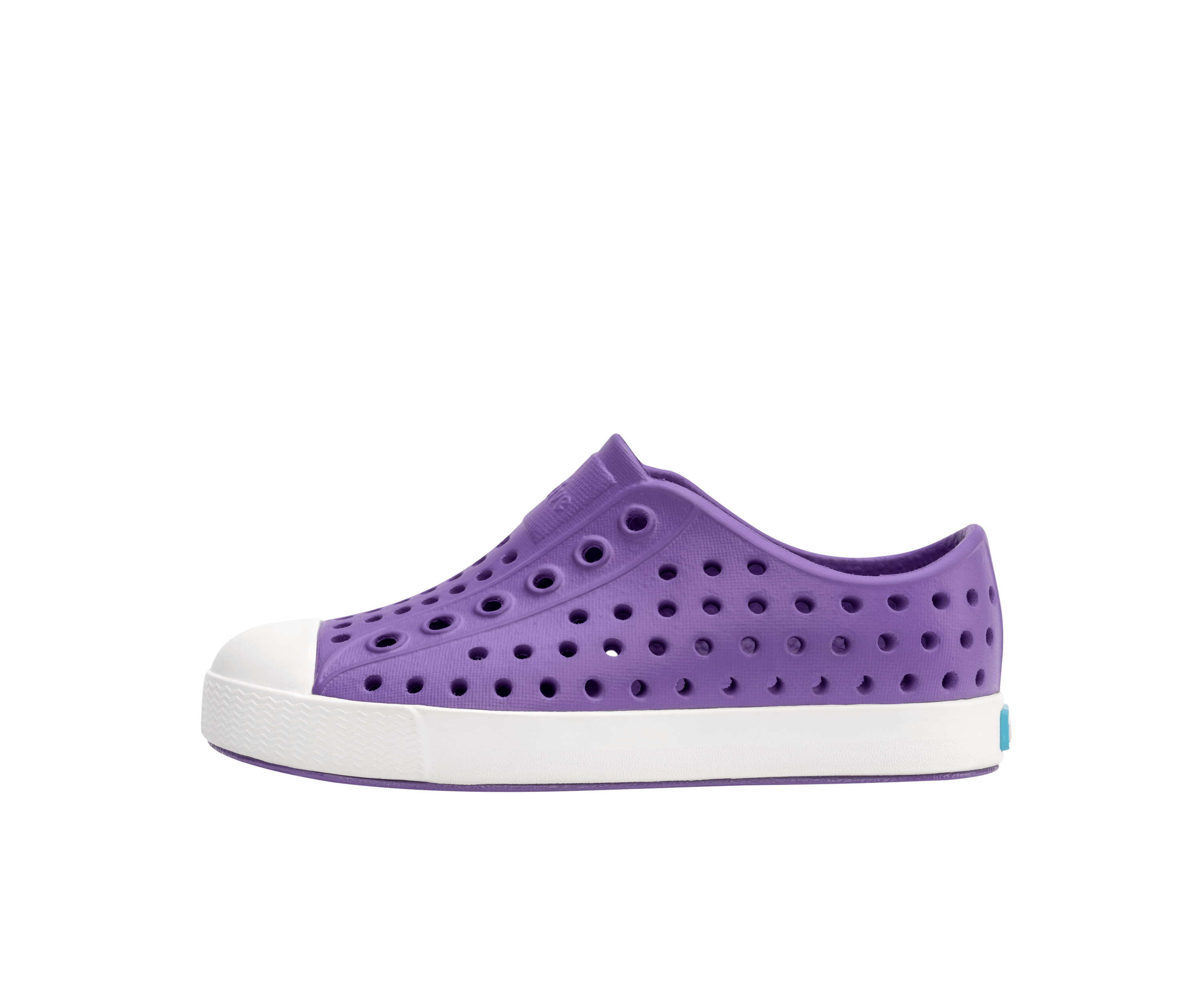Native Shoes Jefferson Child Shoes in Starfish Purple/Shell White | Vegan | Odor Resistant | Shock Absorbent | EVA | Native Shoes