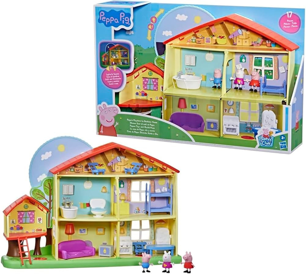 Peppa Pig Peppa’s Adventures Peppa's Playtime to Bedtime House Pre-school Toy, Speech, Light an... | Amazon (UK)
