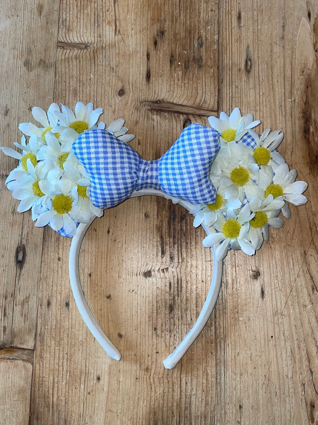 Mickey Minnie Ears Flower and Garden Blue Gingham & Daisies | Etsy (US)