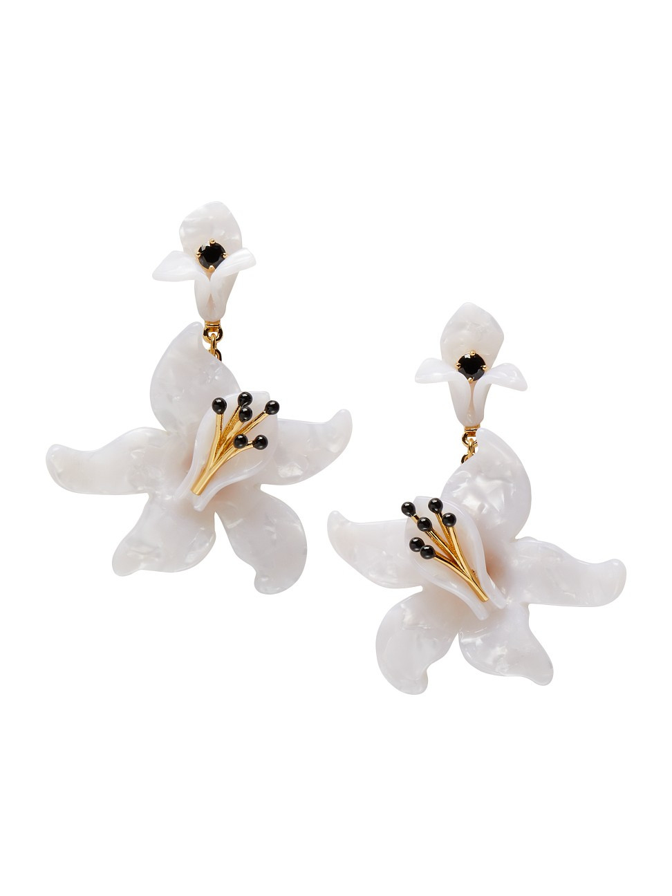 Women's Goldtone & Mixed-Media Flower Drop Earrings - White Multi | Saks Fifth Avenue