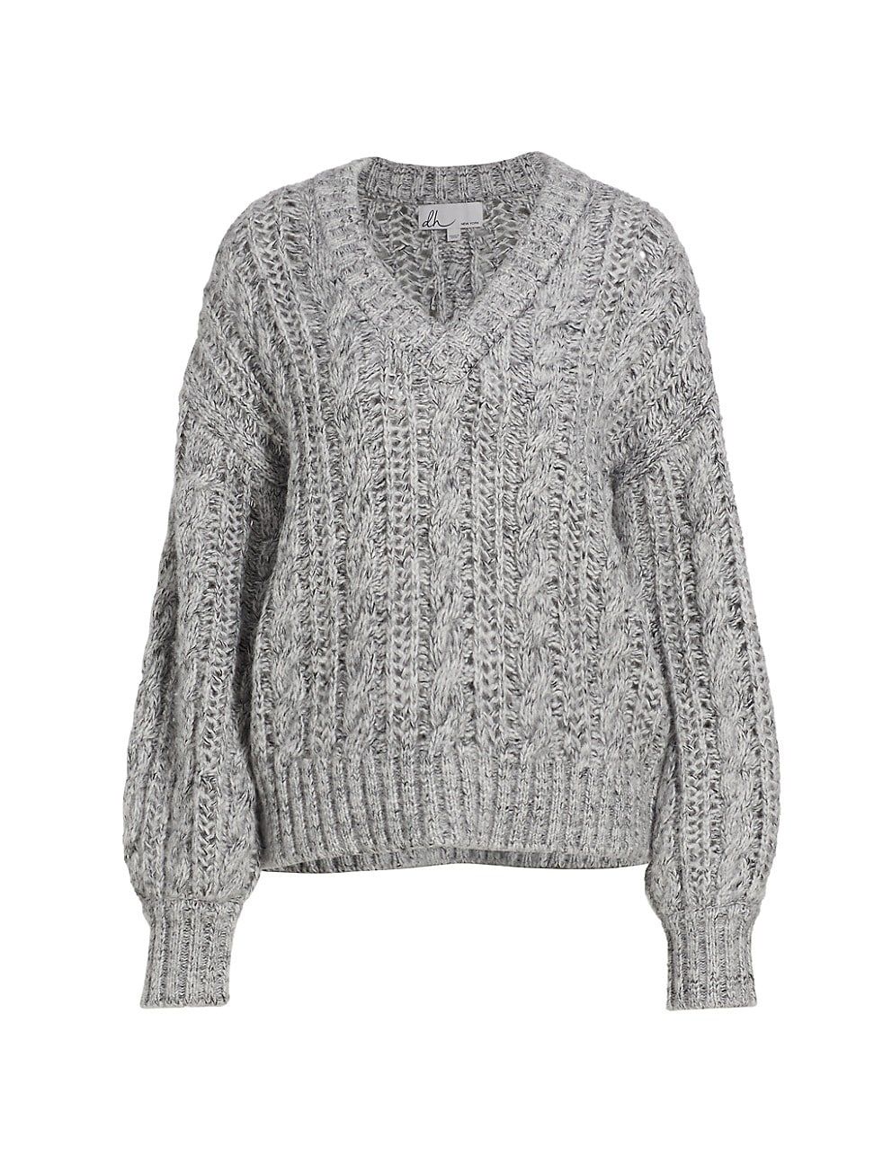 Women's Willow Cable-Knit Sweater - Heather Grey Marled - Size Medium | Saks Fifth Avenue