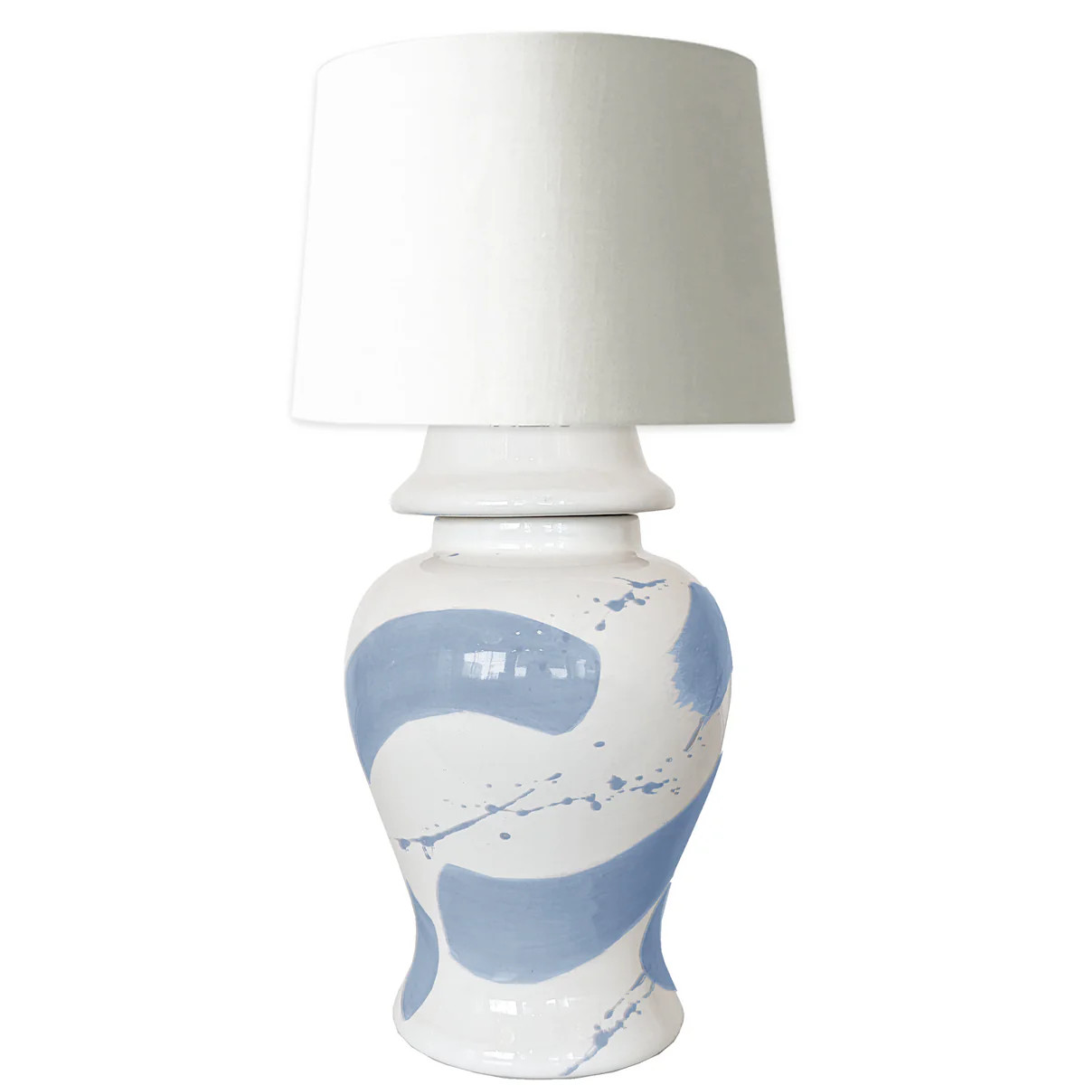 Serenity Brushstroke Ginger Jar Lamp | Ruby Clay Company
