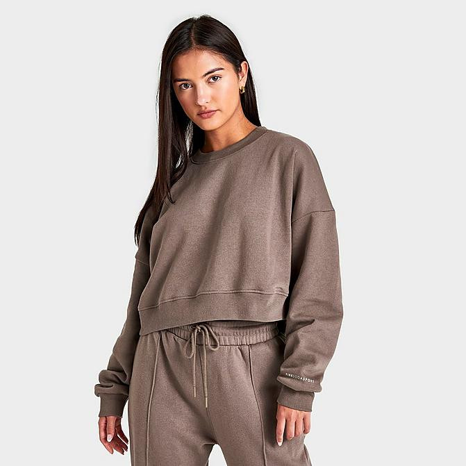 Women's Pink Soda Sport Tuluca Crop Crewneck Sweatshirt | Finish Line (US)