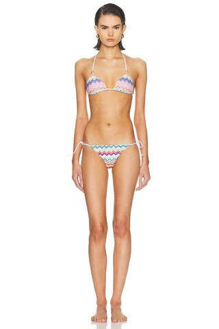 Missoni Bikini Set in Blue,Pink | FWRD 