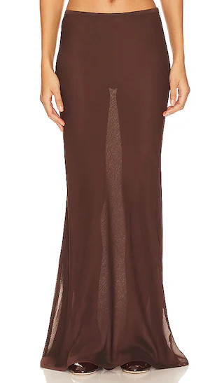 Endless Maxi Skirt in Chocolate | Revolve Clothing (Global)