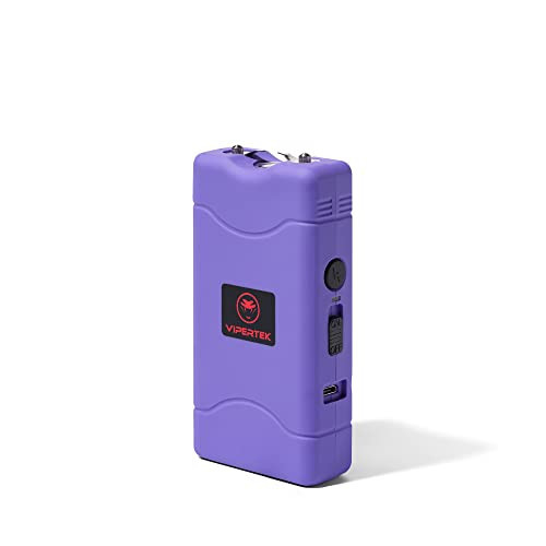 VIPERTEK VTS-880 Mini Stun Gun Rechargeable with LED Flashlight, Purple | Amazon (US)