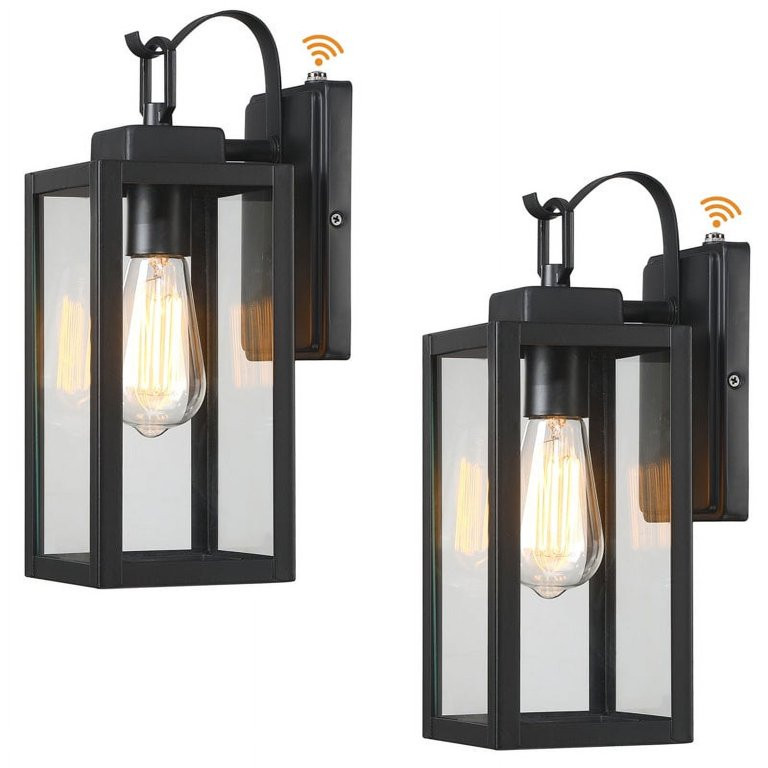 13.7 Inch Dusk to Dawn Wall Light, Outdoor Black Lighting Fixture(Set of 2) - Walmart.com | Walmart (US)