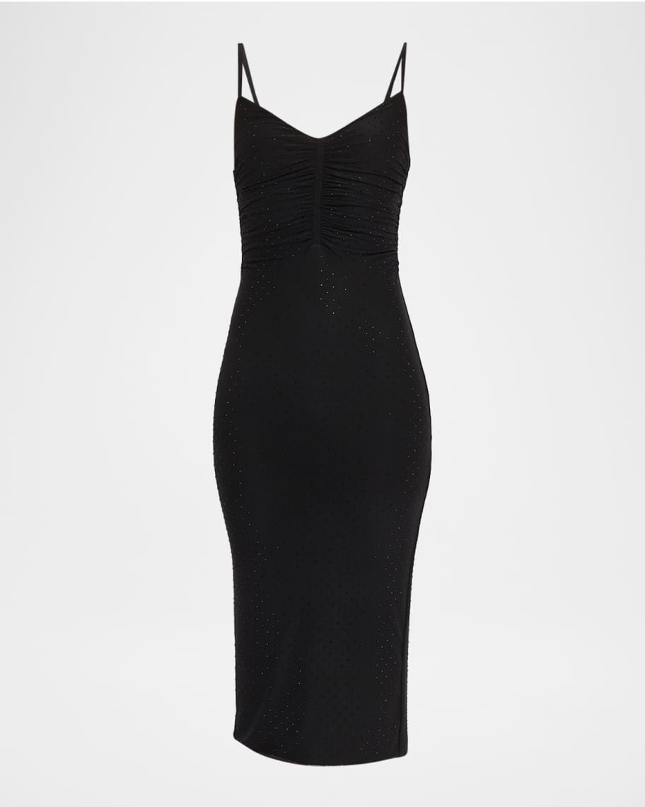 L'Agence Narissa Embellished Shirred Midi Dress | Neiman Marcus