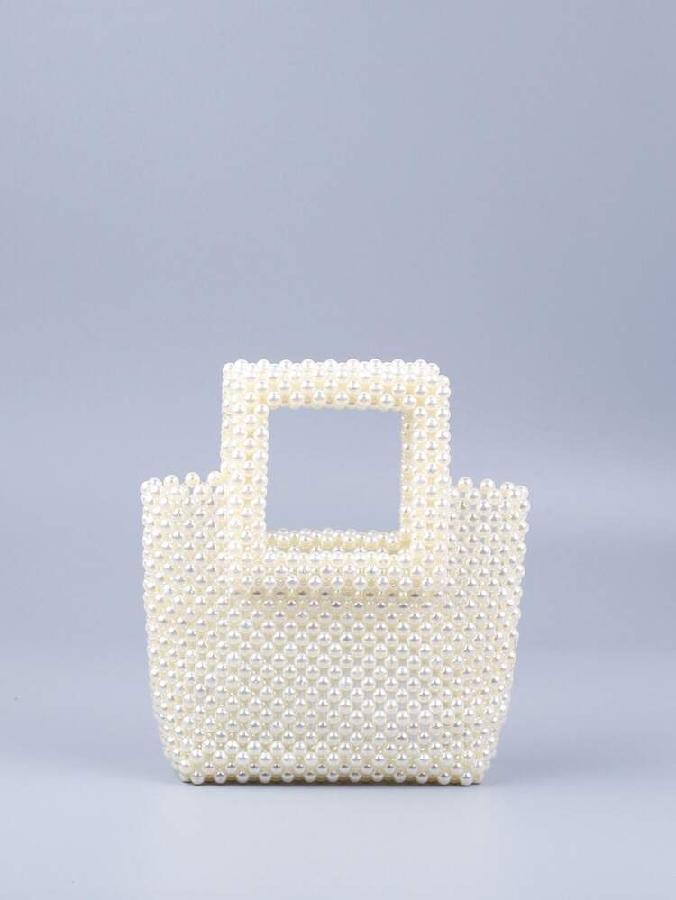 Mini Faux Pearl Decor Square Bag | SHEIN