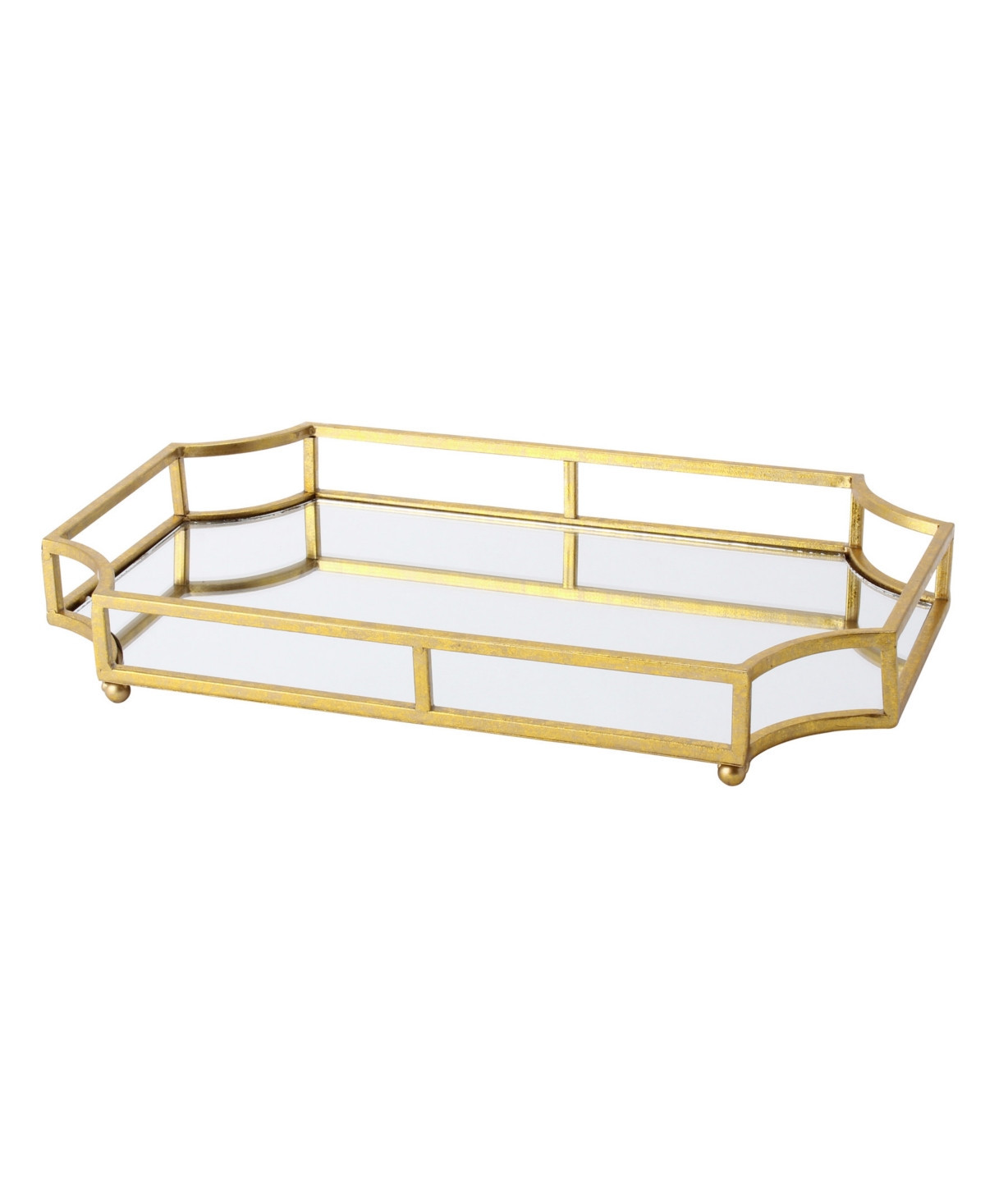 Kate and Laurel Ciel Metal Mirrored Scalloped Decorative Tray - Gold | Macy's