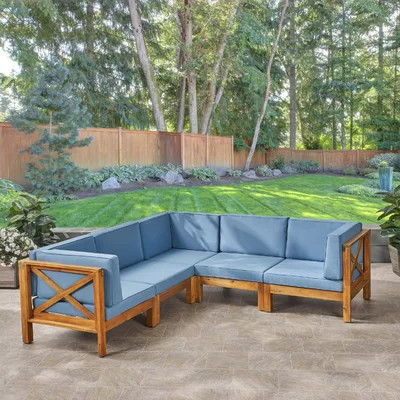 Luthersville Outdoor 5 Piece Sectional Seating Group with Cushions | Wayfair North America