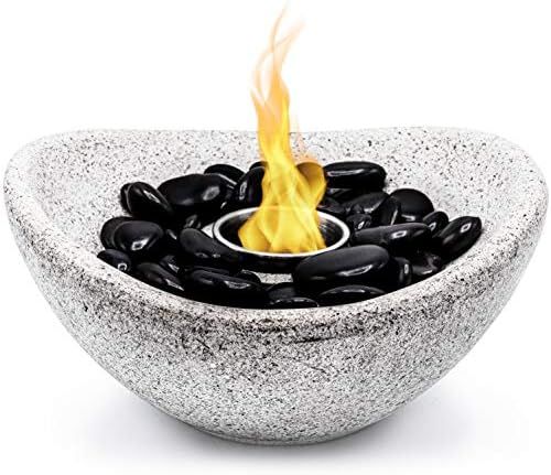 Vizayo Tabletop Fire Pit - Indoor Outdoor Ventless Table Top Fire Pit Bowl - Use with Gel Fuel Cans, | Amazon (US)