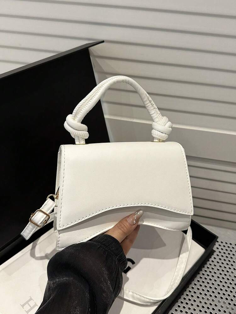 Fashionable Mini Commuter Carry-On Convenient Pu Leather Ladies' Square Handbag Design Mini Minim... | SHEIN