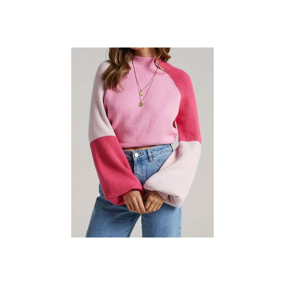 Clearlove Versatile Colorblock Loose Fit Fashion Pullover Sweater Stylish and Comfortable Knitwea... | Target