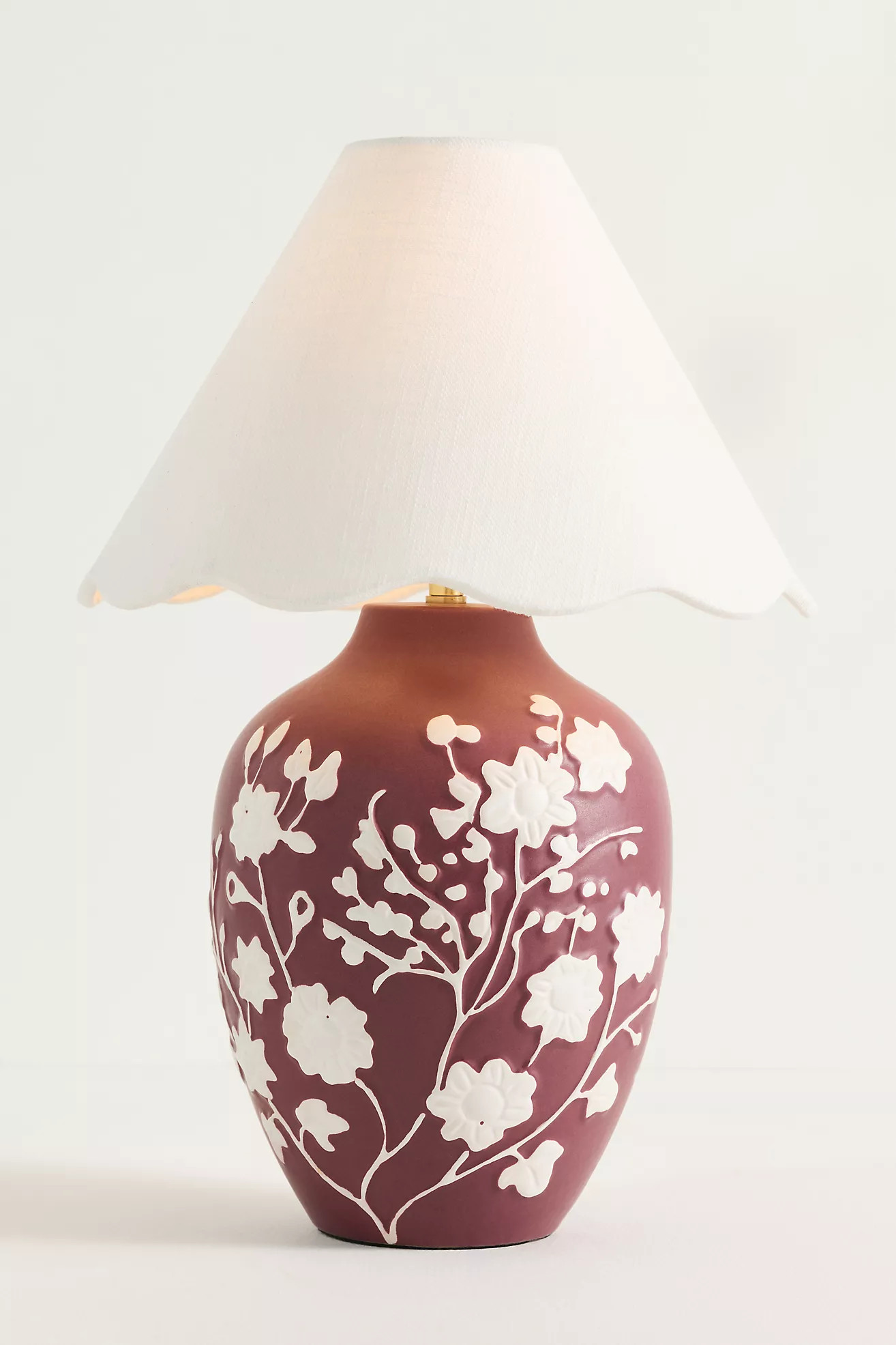 Ember Carved Ceramic Scallop Shade Table Lamp | Anthropologie (US)