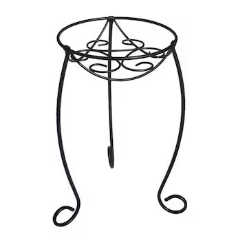 Style Selections 21-in H x 11.25-in W Black Indoor/Outdoor Round Steel Plant Stand | Lowe's
