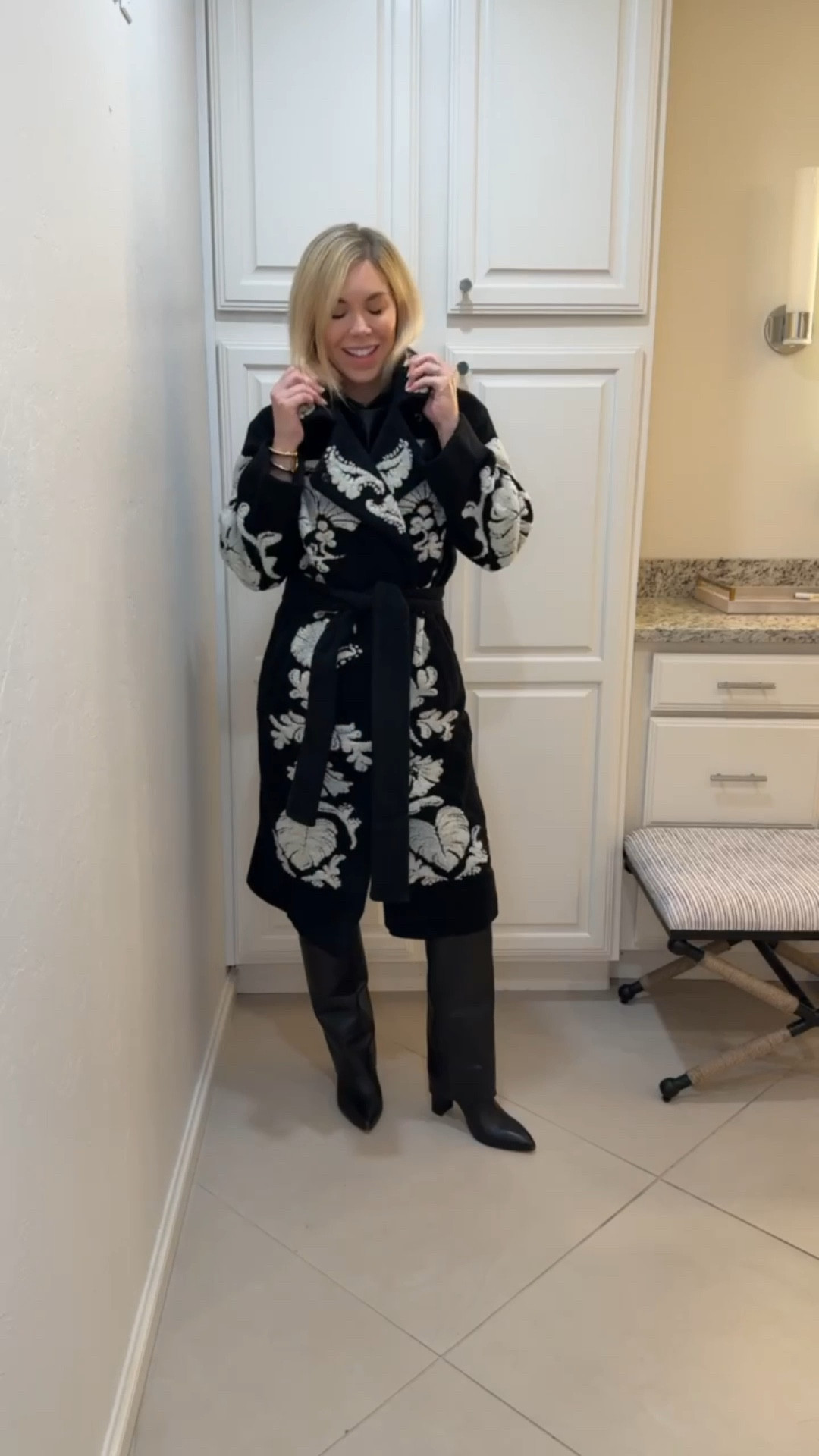 This year’s version of last year’s Farm Rio coat is EVEN BETTER!!
Winter Outfit 