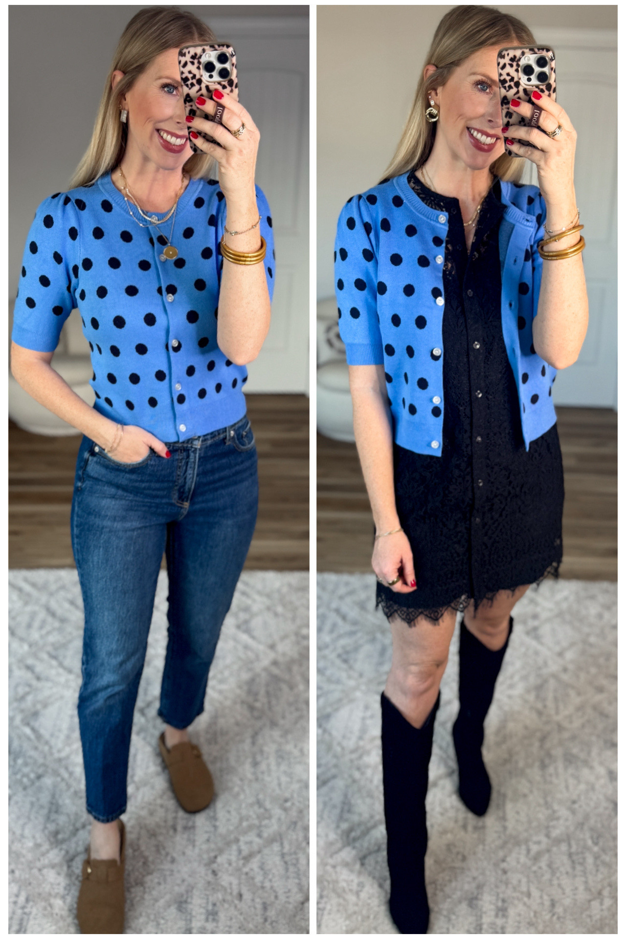 2 ways to style this short sleeve polka dot cardigan from Walmart! 

#LTKootd #LTKFindsUnder50