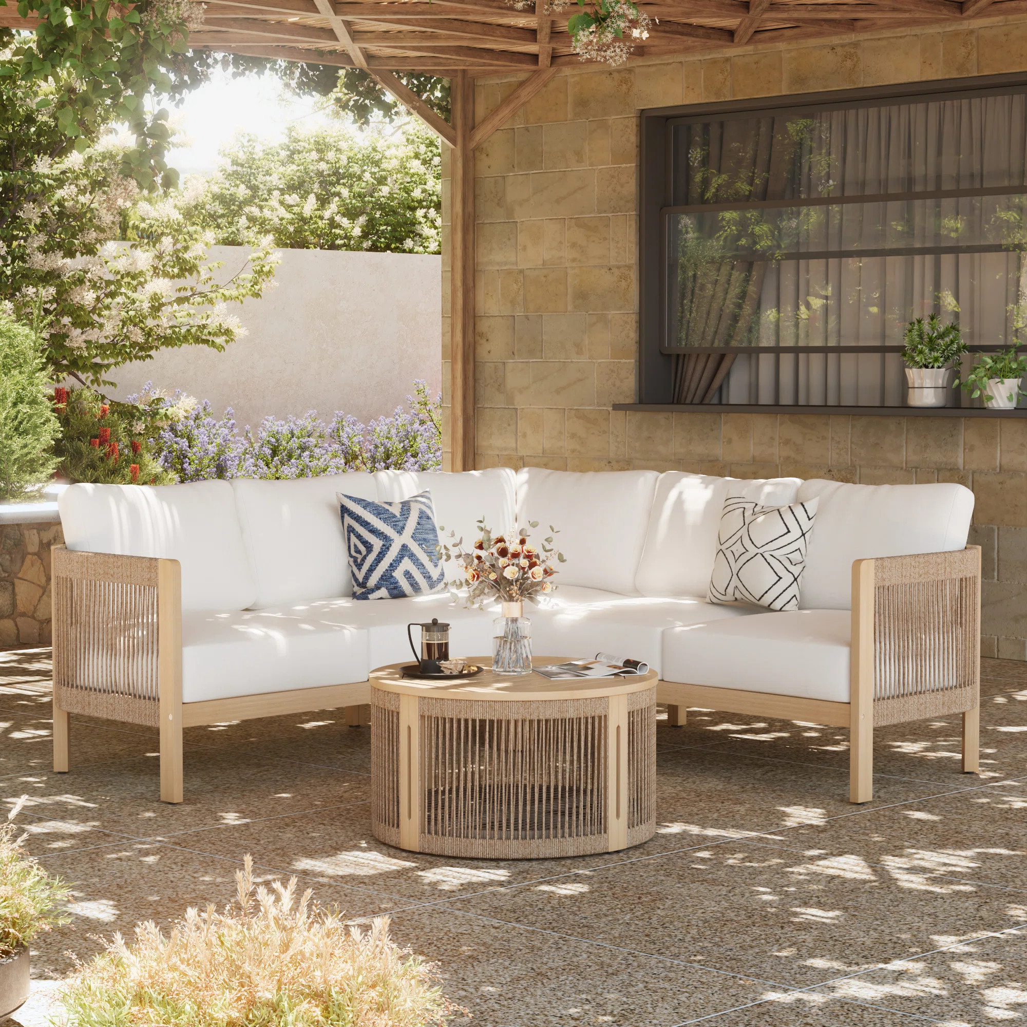 Outdoor 5-person Conversation Set With Cushions | Wayfair North America