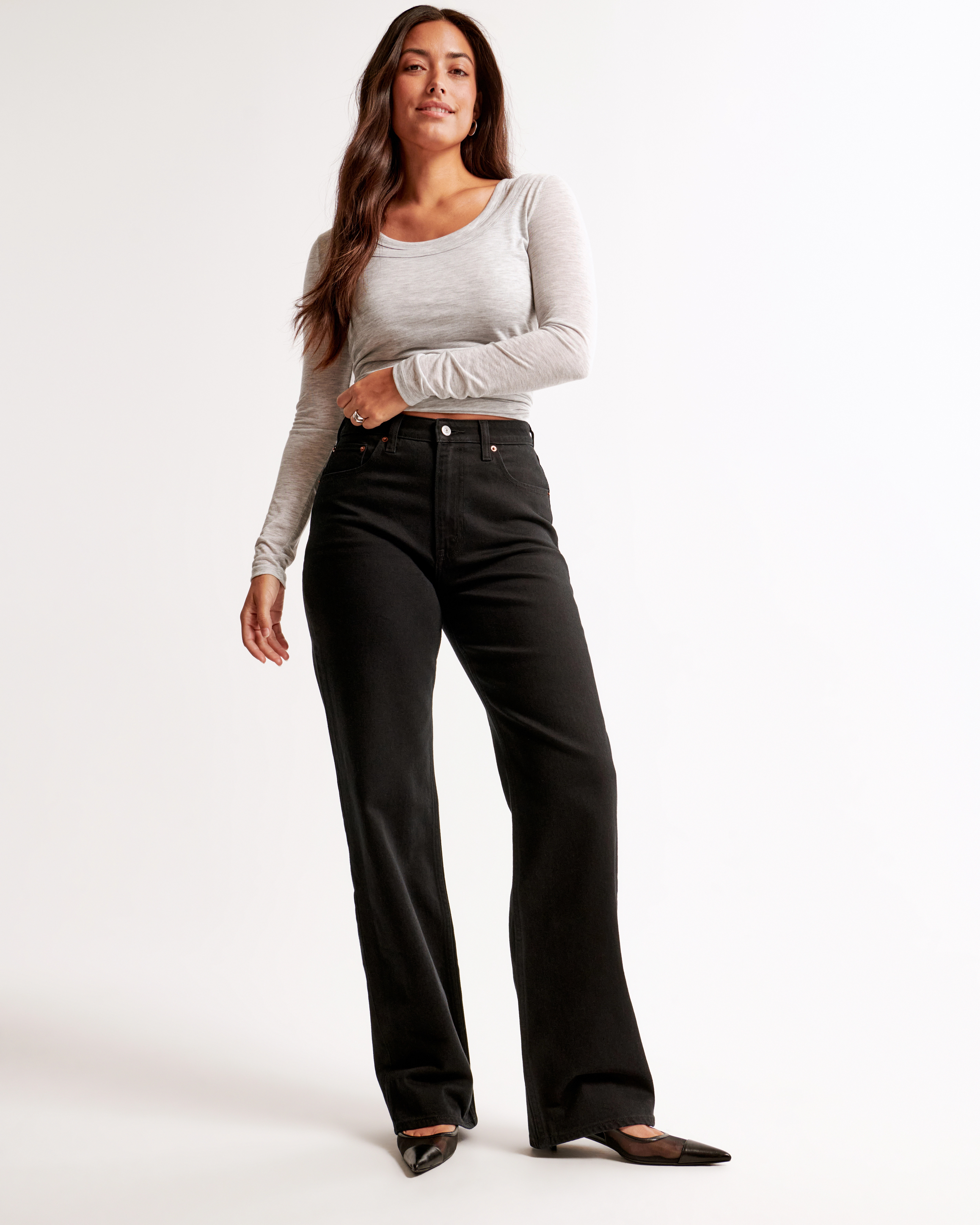 Curve Love High Rise 90s Relaxed Jean | Abercrombie & Fitch (US)