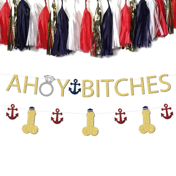 Ahoy Bitches Bachelorette Party Banner Lake Bachelorette | Etsy | Etsy (US)