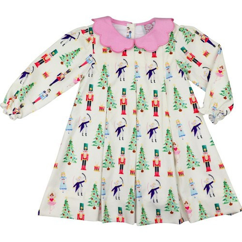 Pink Corduroy Pleated Nutcracker Dress Shipping late November | Cecil and Lou