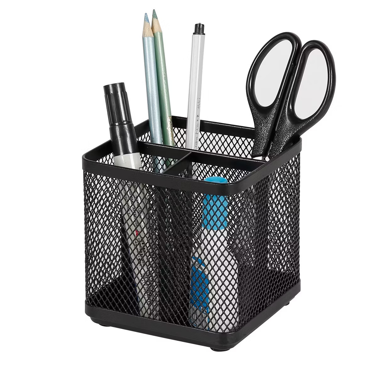 Mesh Pencil Holder Black - Brightroom™: Steel Desk Organizer, Office Supplies, Pen Holder, 3.98... | Target