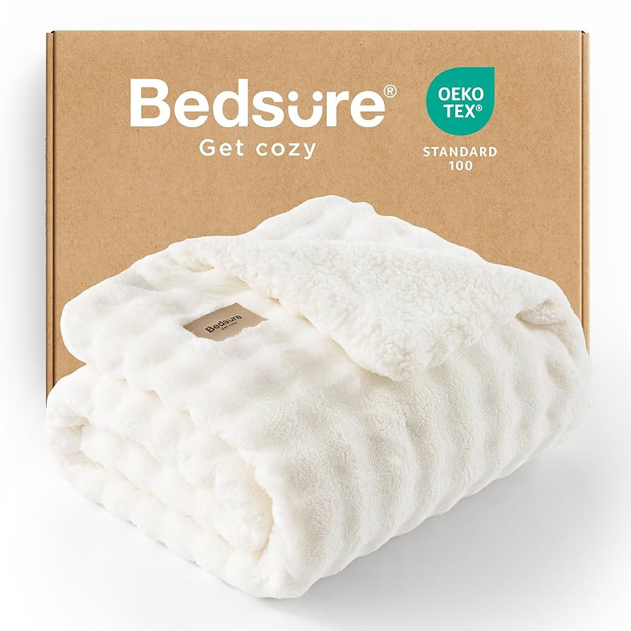 Bedsure Bubble Sherpa Throw Blanket for Couch - Fuzzy Fleece Thick Warm Christmas Blanket for Win... | Amazon (US)