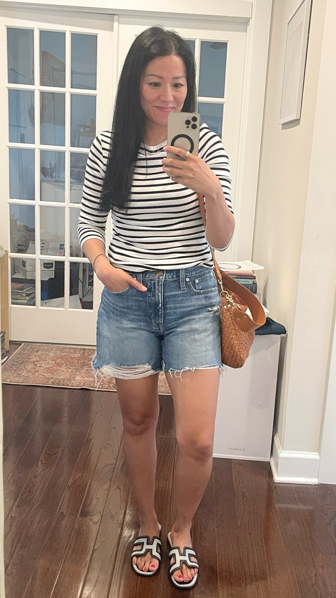 Size small
Exact shorts are thrifted (Madewell)
Sandals are true to size

#LTKootd #LTKOver40 #LTKmomlife