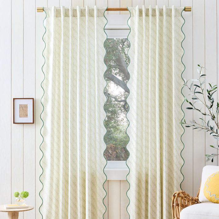 RHODE Batik Scallop Edge Curtains (Set of 2) | West Elm (US)