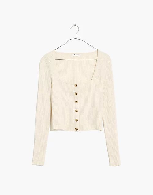 Rosseau Square-Neck Crop Cardigan Top | Madewell