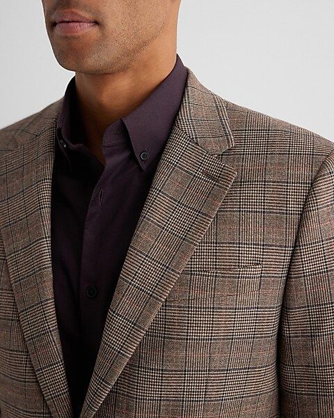 Slim Plaid Flannel Suit Jacket | Express
