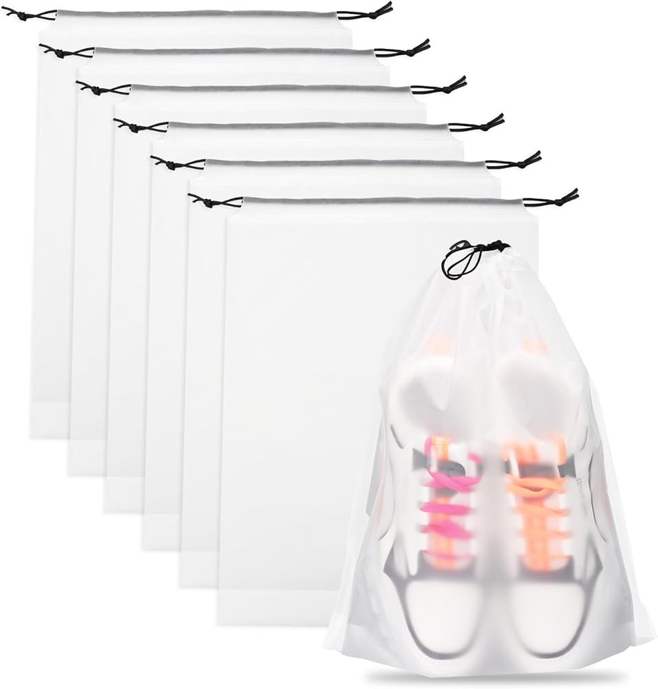 Teskyer 6 Pack Shoe Bags for Travel – Transparent, Waterproof, Portable Shoe Storage for Packin... | Amazon (US)