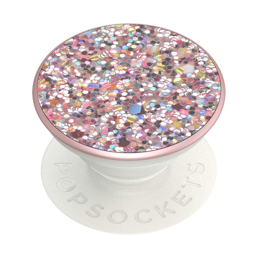 PopSockets PopGrip: Phone Grip and Phone Stand, Collapsible, Swappable Top, Sparkle Rosebud Pink | Amazon (US)