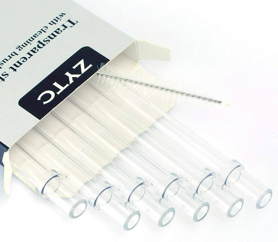 ZYTC Plastic Straws for YETI, Reusable Clear Transparent Straight Drinking Straws, Set of 6 with ... | Amazon (US)