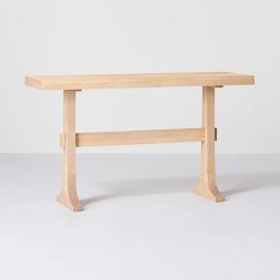 Pedestal Wood Console Table Natural - Hearth & Hand™ with Magnolia | Target