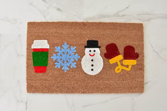 Winter Doormat, Welcome Mat, Cute Doormat, Winter Decor, Housewarming Gift, Outdoor Rug, Front Do... | Etsy (US)