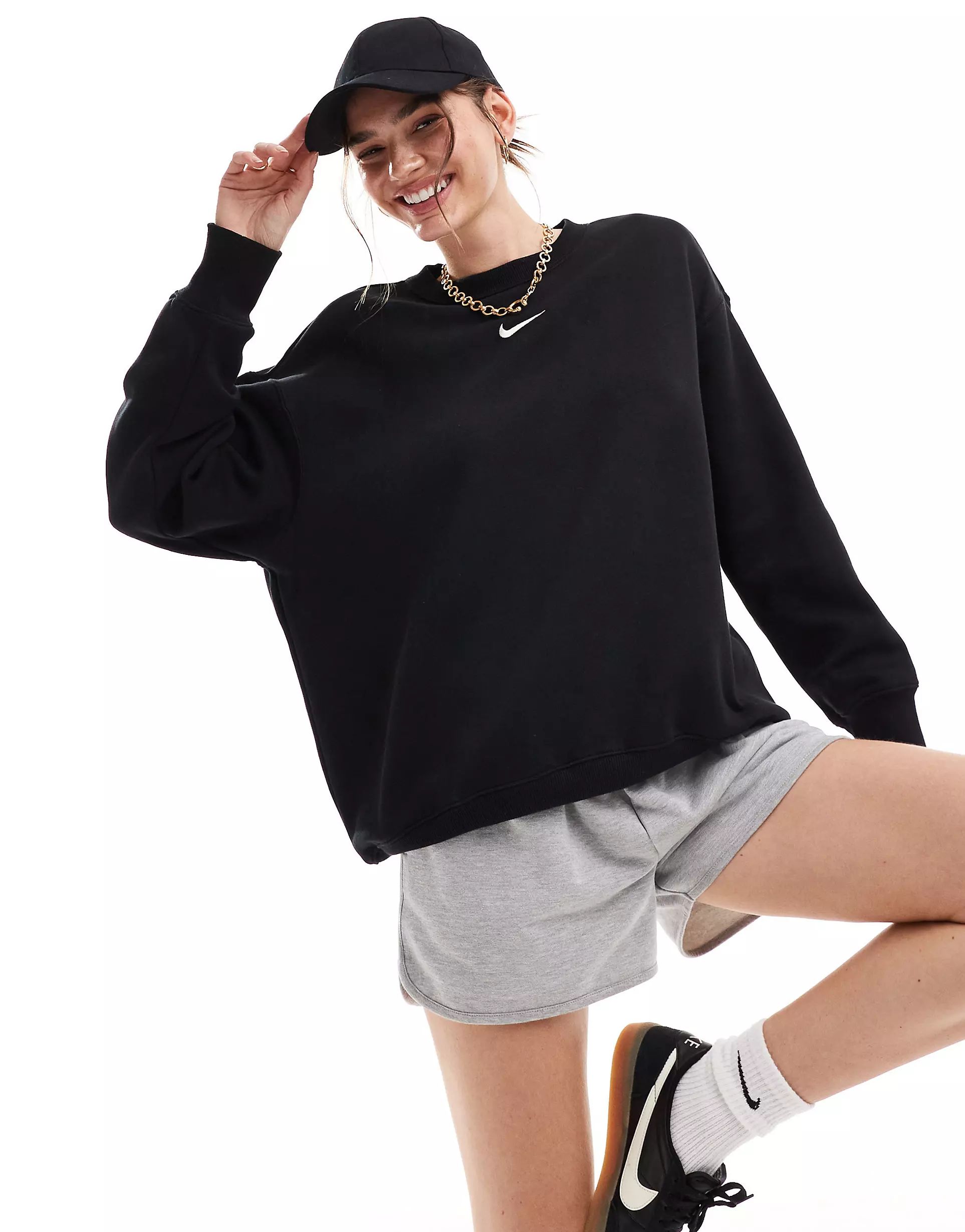 Nike Phoenix Fleece sweatshirt in black | ASOS (Global)