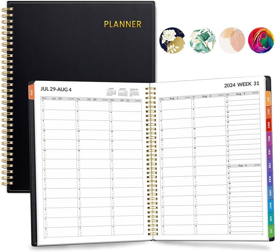 SUNEE Academic Planner 2024-2025, 17 Month Appointment Book 8.5"x11", Quarter-Hourly, Weekly & Mo... | Amazon (US)