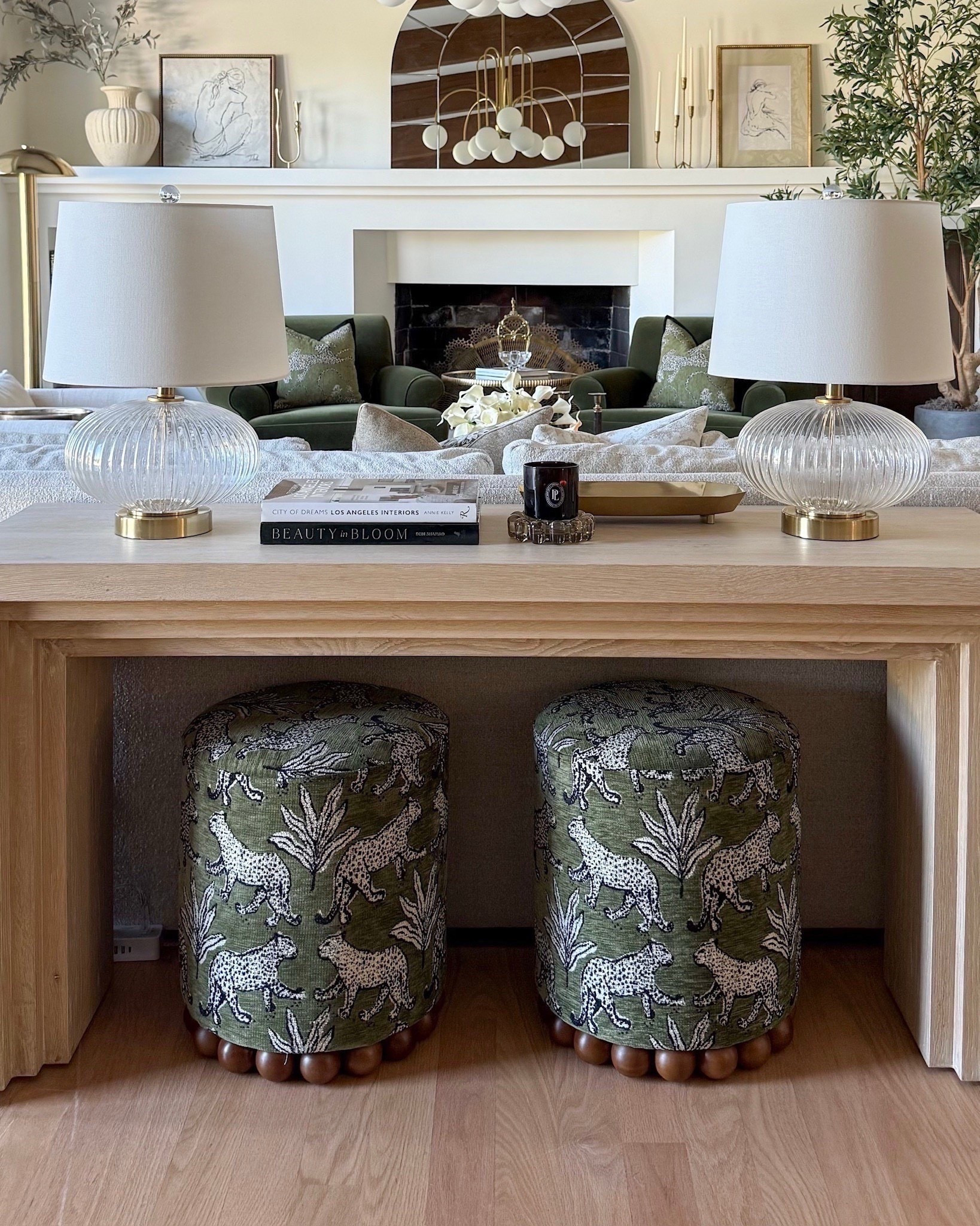 Console table styling featuring these gorgeous fluted table lamps and new ottomans!

#LTKHome #LTKFindsUnder100 #LTKFindsUnder50