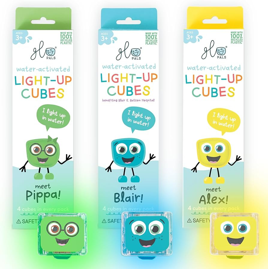 Glo Pals Water-Activated Light-Up Cubes Bundle for Sensory Play (Extraordinary Earth – Green, Y... | Amazon (US)