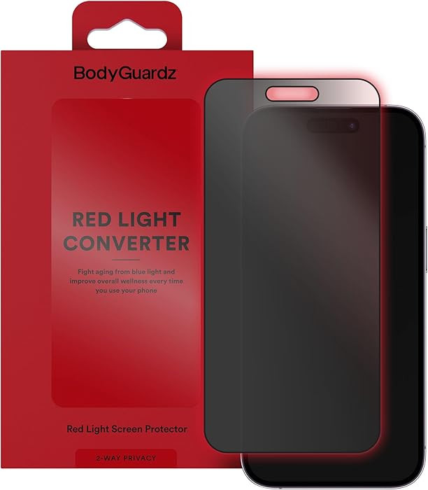 BodyGuardz Red Light Converter Privacy Screen Protector – Passive Red Light Therapy for Face - ... | Amazon (US)