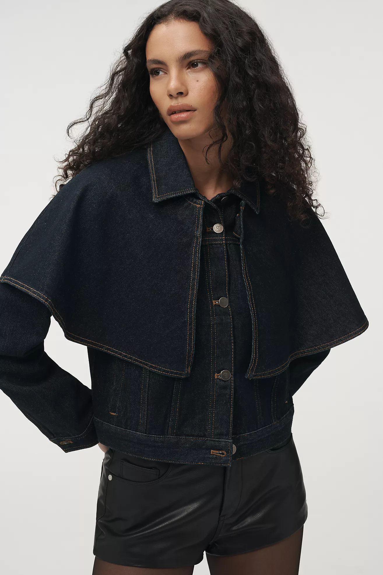 Pilcro Denim Capelet Jacket | Anthropologie (US)