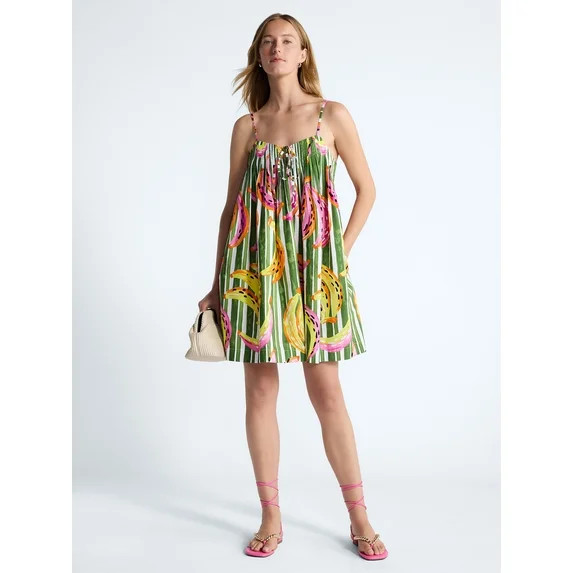 Free Assembly Women's and Women's Plus Cotton Pintuck Mini Dress, Sizes XS-4X | Walmart (US)